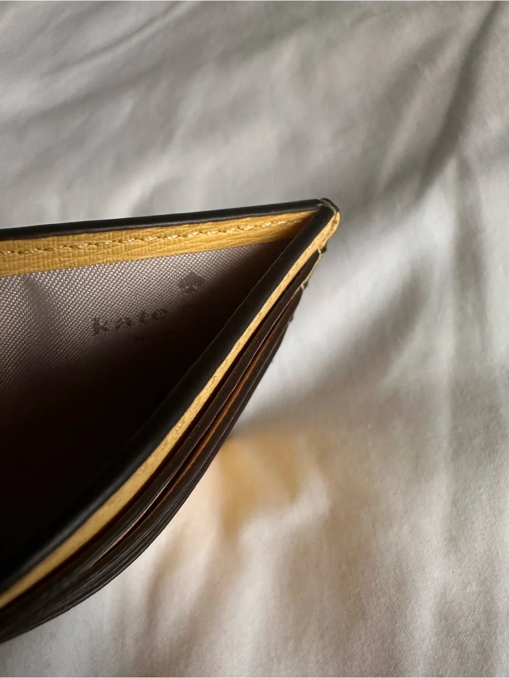 kate spade Yellow Saffiano Leather Card Holder